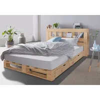 OTTO home Palettenbett "ALASCO " Mit Schublade«, zertifiziertes Massivholz, erweiterbar zum Doppel- oder Familienbett natur, , 26782915-0 Aus massiver Kiefer