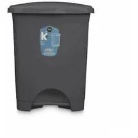 BigBuy Home Mülleimer mit Pedal, anthrazit, Kunststoff, 30 l,