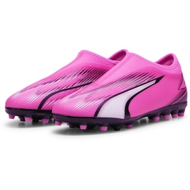 Puma Ultra Match Ll Mg Jr Soccer Shoes, Poison Pink-Puma White-Puma Black, 32 EU