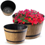 KADAX Blumentopf set, aus Kunststoff, runder, 30 cm + 40 cm, Hellbraun - KADAX