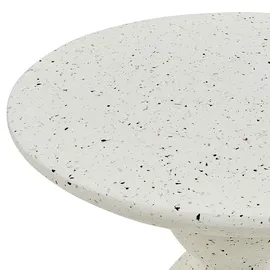 Beliani Beistelltisch Beton und Glasfaser Creme weiß Terrazzo Optik rund ⌀ 50 cm Cafffi