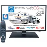 Unispectra ® 22“ Smart TV (webOS) Full HD 230V 24V Triple Tuner: Satellit, Antenne, Kabel TV, 3xHDMI, 2xUSB, Magic Remote. 12V Fernseher für Wohnmobile, Wohnwagen, LKWs, Lieferwagen, Boote