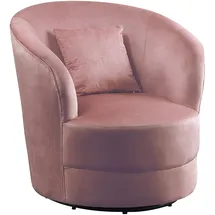 Atlantic Home Collection Drehsessel Colin Samtvelours 84 x 84 x 85 cm Rosa mit Zierkissen