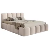 Selsey Polsterbett mit Bettkasten Stauraum Metallgestell Kopfteil Boucle Cloudy II Hellbeige 140x200 cm Schlafzimmer, Betten, Polsterbetten