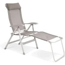 eloneo Campingstuhl mit Beinauflage Grau