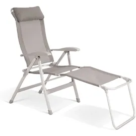 eloneo Campingstuhl mit Beinauflage Grau