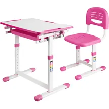 [en.casa] Kinderstuhl + Kindertisch mit Stuhl Pink