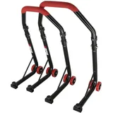 SEFIS D18 Motorradständer Set Vorder- und Hinterrad Motorradheber Serviceständer Motorrad montageständer hinten Motorrad ständer Set Motorrad aufbocken (Rot, Adapter: 2in1 / Standard)