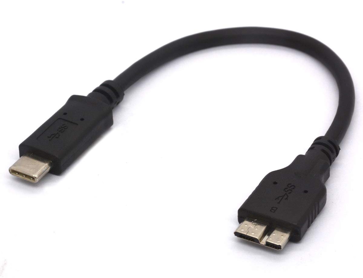 USB C auf Micro B Kabel – Typ C 3.0 zu Micro B Kabel für Apple MacBook (Pro), Toshiba Seagate, WD West Digital Externe Festplatte, HDD, Kamera, Galaxy S8/S9