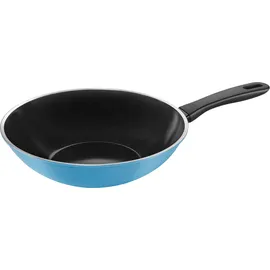 BALLARINI Caprera Wok 28 cm, Aluminium, Induktionsgeeignet, Keramik-Antihaftbeschichtung, Made in Italy, blau