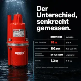 Hecht Tiefbrunnenpumpe 3166 600W 1400 l/h 70 m Förderhöhe