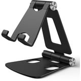 WIMAHA Handy Ständer,Tablet Ständer,Einstellbarer Höhenwinkel Faltbarer Aluminium Handyständer,Foldable Tablet Stand für Samsung, Xiaomi,Huawei,und andere Smartphone(Gewehrgrau)