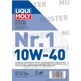 LIQUI MOLY Nr. 1 2609 10W-40 5 l