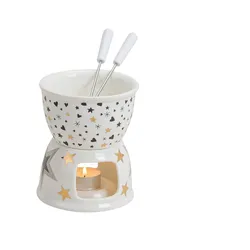 Schoko-Fondue Stern/Herz 250 ml Porzellan Weiß