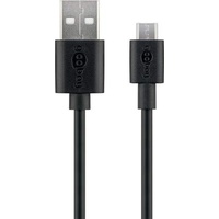 goobay 38659 Micro USB Lade- und Synchronisationskabel, 0.5 m, - für Android-Geräte, Schwarz