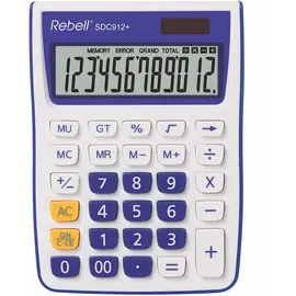 Rebell RE-SDC912VL Tischrechner SDC912, 12-stelliger Tischrechner für Büro und Zuhause, Dualbetrieb, violett