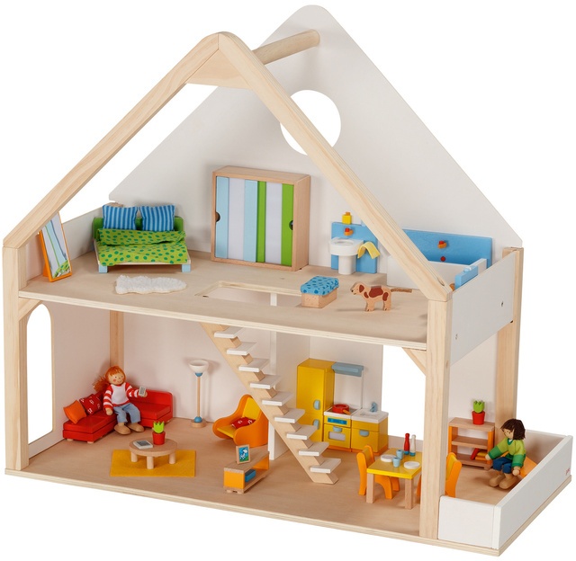 Puppenhaus Style 2-Etagen Aus Holz