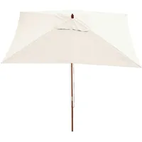 Mendler Sonnenschirm Florida, Gartenschirm Marktschirm, 2x3m Polyester/Holz 6kg ~