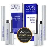 WIMPERNSERUM TESTSIEGER 3ml + AUGENBRAUEN SERUM 5ml – Lash Serum & Brow Booster Set – Wimpern"serum Ohne Hormone für Wachstum – Lange Wimpern & Volle Brauen – Für Frauen & Männer – DERMAWORKS