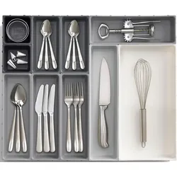 Besteckkasten JOSEPH JOSEPH "Joseph Joseph BloxTM 10-teiliges Schubladen-Organizer-Set", grau, Schubladeneinsätze