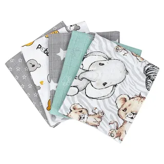 TupTam Baby Mullwindeln Spucktücher 70x80 5er / 10er Pack, Farbe: Unisex 6, Anzahl der Teile:: 5er Pack