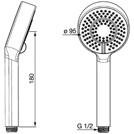 Hansa Handbrause HANSABASICJET d= 95mm, 3-strahlig, chrom