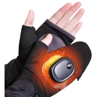 OBEST Beheizbare Handschuhe Herren Damen, Volle und Halbe Hände Winter Beheizte Handschuhe mit 3 Einstellbare Heizmodi für Radfahren Wandern Skifahren