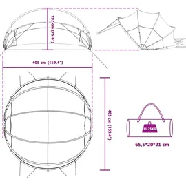 vidaXL Pool-Dome Grün 405 x 405 x 192 cm