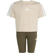 adidas Train Essentials 3-STIPES T-shirt Set Crystal linen-white (AE5Z) 128