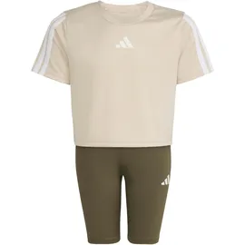 adidas Train Essentials 3-STIPES T-shirt Set Crystal linen-white (AE5Z) 128