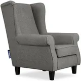 Konsimo Konsimo® Ohrensessel, Grau, Schwarz, Rechteckig, 82x105x97 cm, Hergestellt in Europa, Wohnzimmer, Sessel, Ohrensessel