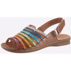 Sandalette GEMINI, Damen, Gr. 40, bunt (braun, bunt), Glattleder, sportlich, Schuhe