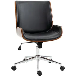 Vinsetto Bürostuhl Kunstleder, Pappel, Schaumstoff, Nylon, Stahl