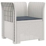 vidaXL 1-Sitzer Sessel 1 x 1 x 1 cm weiß/grau mit Kissen