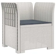 vidaXL 1-Sitzer Sessel 1 x 1 x 1 cm weiß/grau mit Kissen