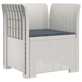 vidaXL 1-Sitzer Sessel 1 x 1 x 1 cm weiß/grau mit Kissen