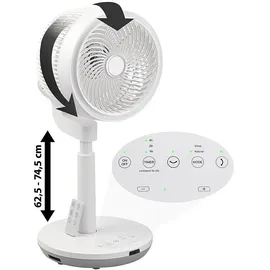 Sichler Haushaltsgeräte 3D-Raumventilator 22 cm Tischventilator Weiß