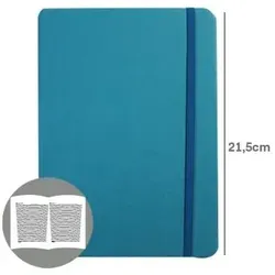 SMARTD Türkisblaues Halbleder geheftetes Notizbuch 21,5x14,5cm 116 Blatt (Tagebuch)