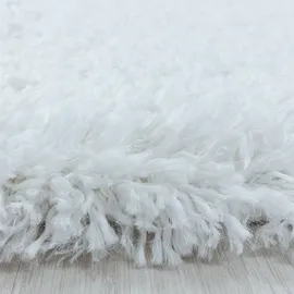 Ayyildiz Teppiche Fluffy 3500 Hochflorteppich Ø 80 cm weiß