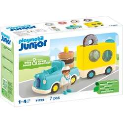 PLAYMOBIL 71702 JUNIOR 1.2.3: Verrückter Donut Truck mit Stapel- und Sortierfunktion