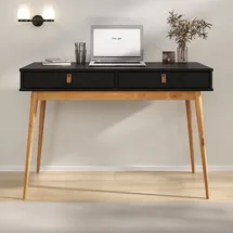 Idimex Schreibtisch WANDA schwarz / Eiche