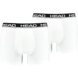 Head Herren Boxershorts im Pack Basic, Baumwoll Stretch, einfarbig Weiß XL