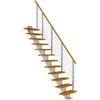 DOLLE Mittelholmtreppe Frankfurt 75 cm Edelstahl/Holz/Metall