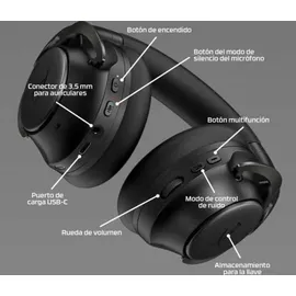 Kingston HyperX Cloud Mix 2 Kabellose Kopfhörer mit Geräuschunterdrückung, Gaming, Musik, Anrufen, Bluetooth 5.3 oder USB-C, Akku 110 h, Schwarz