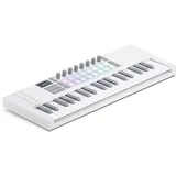 Novation Launchkey Mini 37 Weiß (MK4) – Portables USB-MIDI-Controller-Keyboard mit 37 Minitasten und DAW-Integration. Akkord- und Skalenmodi, Drum-Pads und Arpeggiator Inklusive Musiksoftware-Bundle