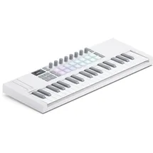Novation Launchkey Mini 37 Weiß (MK4) – Portables USB-MIDI-Controller-Keyboard mit 37 Minitasten und DAW-Integration. Akkord- und Skalenmodi, Drum-Pads und Arpeggiator Inklusive Musiksoftware-Bundle