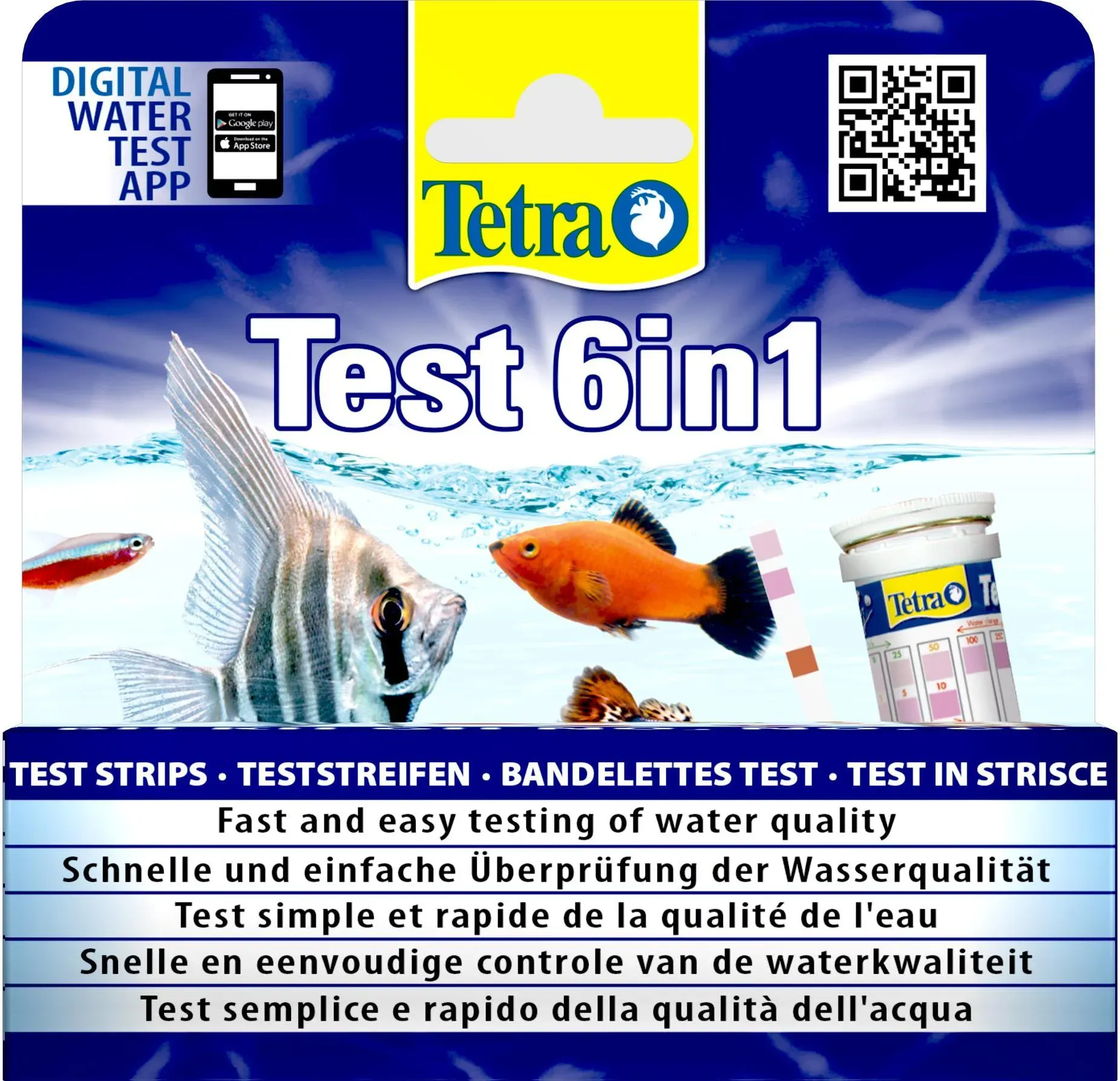 Tetra 6 in 1 Teststreifen (Wasseraufbereitung Aquarium), Aquarium Pflege