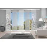VISION S "5ER SET SEMORA | halb-transparenter Stoff in Bambus-Optik | 5X 260x60, Schiebevorhang 5er Set Digitaldruck