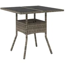 vidaXL Gartentisch mit Glasplatte 80 x 80 x 75 cm Grau