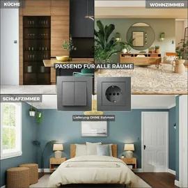 McPower ''Flair'' 2-fach, 250V/10A, UP, anthrazit